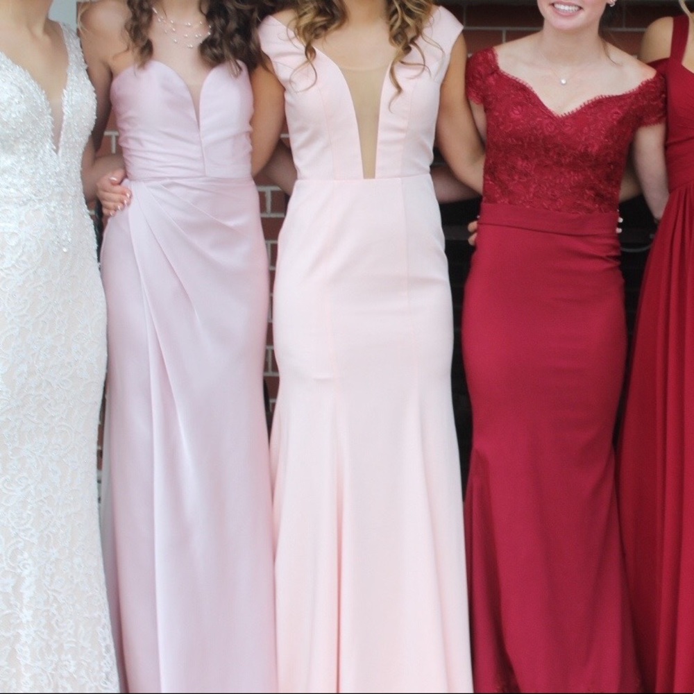 Long pink prom dress